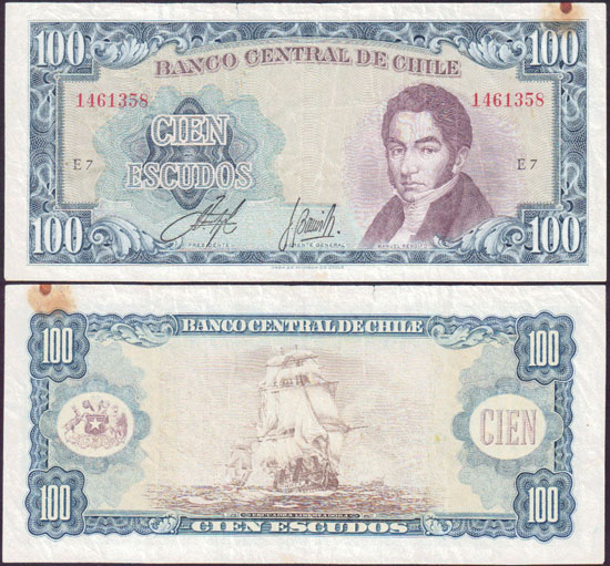 1962-75 Chile 100 Escudos L000238